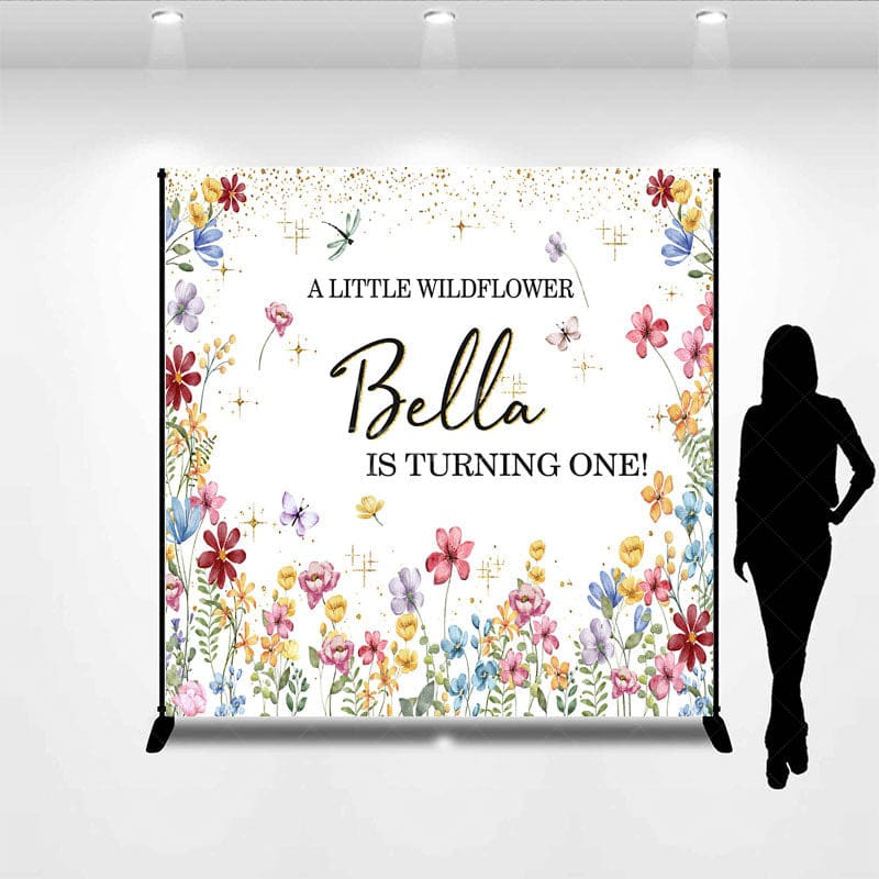 Aperturee - Aperturee Fresh Floral Spring Sweet Custom Birthday Backdrop