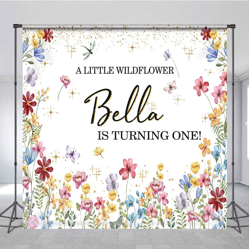 Aperturee - Aperturee Fresh Floral Spring Sweet Custom Birthday Backdrop