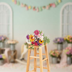 Aperturee - Aperturee Fresh Floral Trojan Windows Cake Smash Backdrop