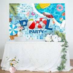 Aperturee - Aperturee Fresh Outdoor Summer Pool Party Birthday Backdrop