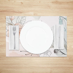 Aperturee - Aperturee Fresh Painted Floral Placemats Set of 4 Sweet and Colorful Design for Spring Garden Party Table Setting