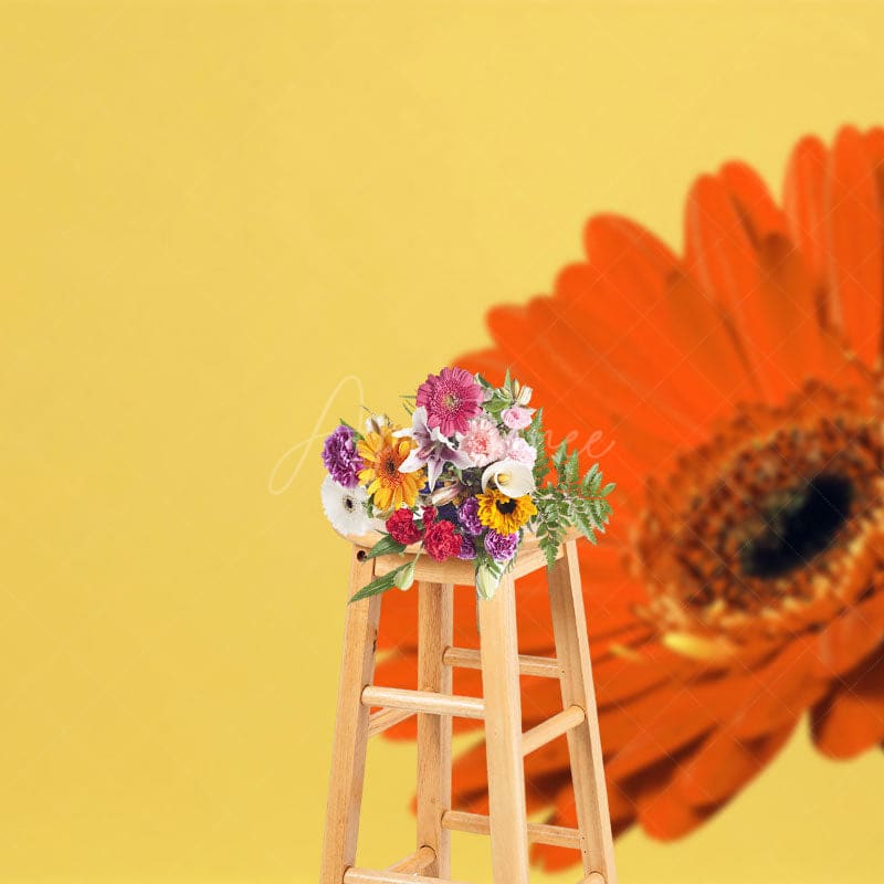 Aperturee - Aperturee Fresh Warm Color Daisy Flower Mothers Day Backdrop