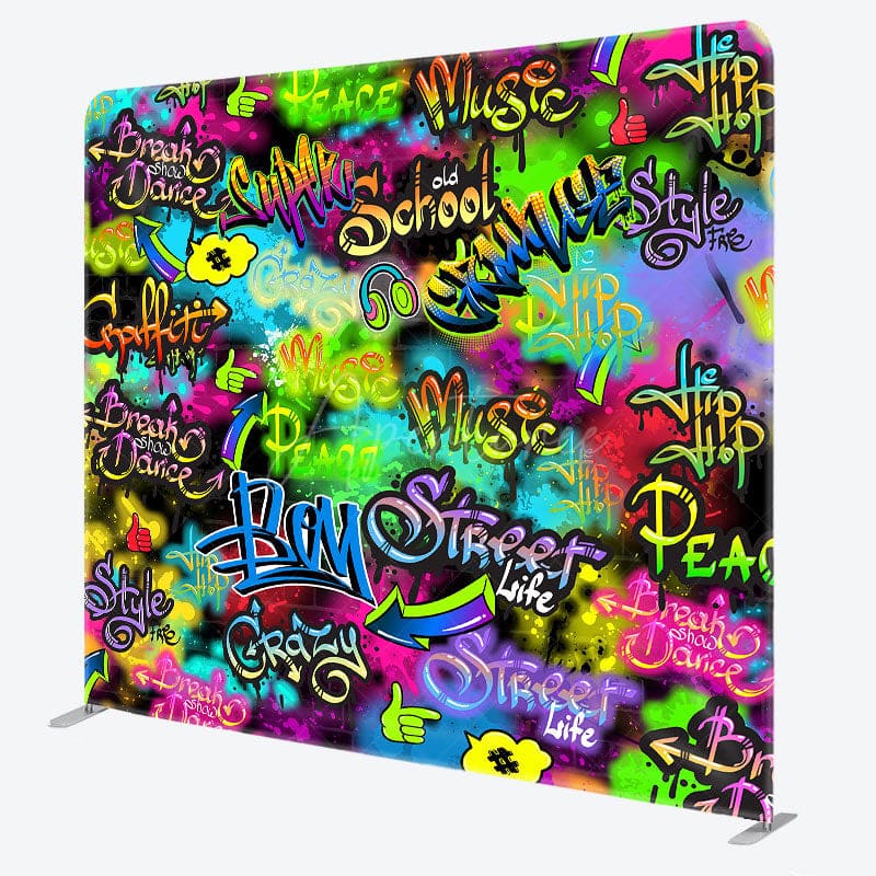 Aperturee - Aperturee Full Of Graffiti Wall Dance Square Tension Backdrop