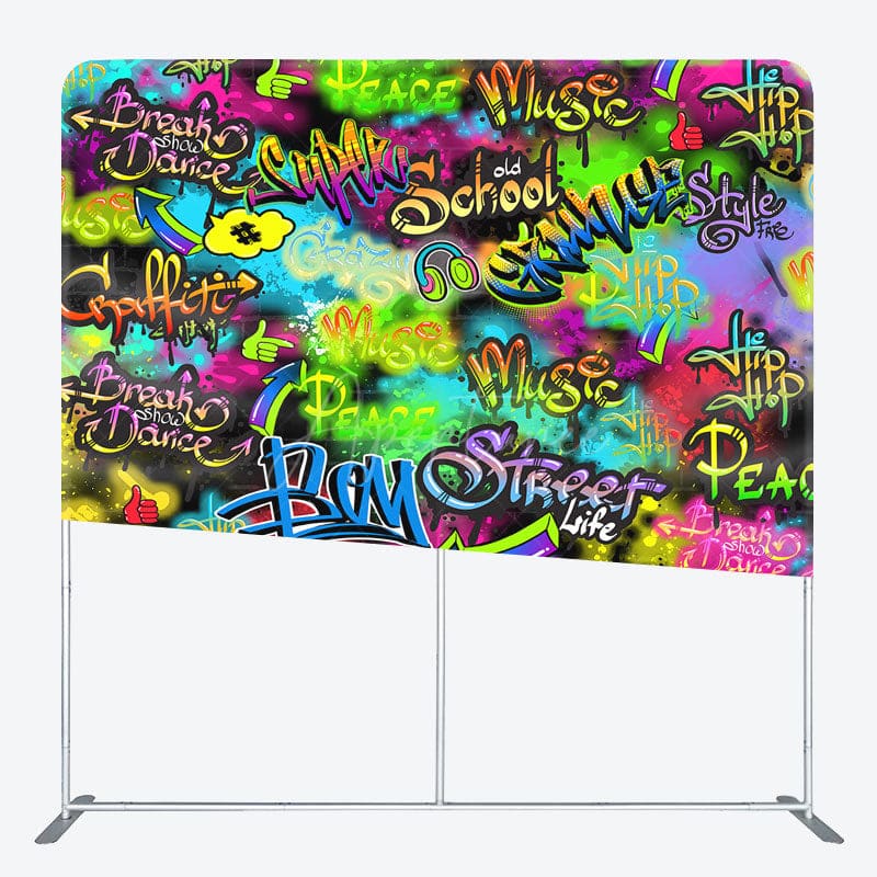 Aperturee - Aperturee Full Of Graffiti Wall Dance Square Tension Backdrop