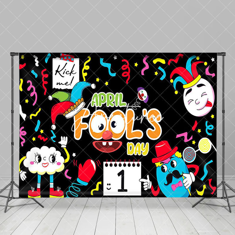 Aperturee - Aperturee Funny Colored Crown Happy April Fools Day Backdrop