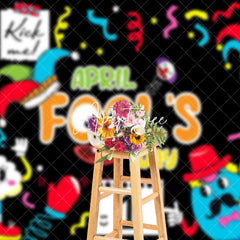 Aperturee - Aperturee Funny Colored Crown Happy April Fools Day Backdrop