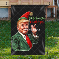 Aperturee - Aperturee Funny Santa Trump Be Home For Christmas Garden Flag