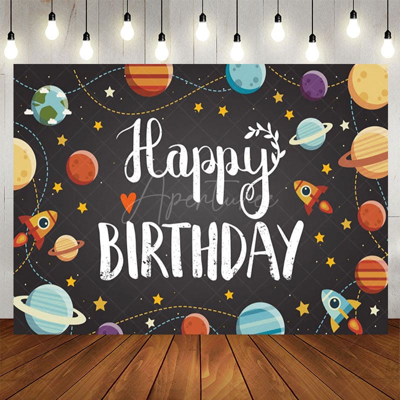 Aperturee - Aperturee Galactic Universe Planet Happy Birthday Backdrop