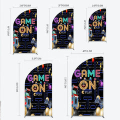 Aperturee - Aperturee Game On Retro Arcade Half Moon Arch Backdrop for Birthday 80s Video Game Inspired Theme Pixel Party Photo Booth Decor