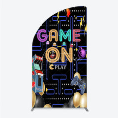 Aperturee - Aperturee Game On Retro Arcade Half Moon Arch Backdrop for Birthday 80s Video Game Inspired Theme Pixel Party Photo Booth Decor