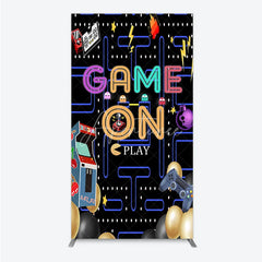 Aperturee - Aperturee Game On Retro Arcade Rectangle Backdrop for Birthday 80s Video Game Inspired Theme Pixel Party Photo Booth Decor