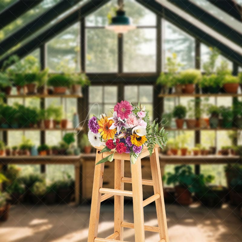Aperturee - Aperturee Garden Glass Room Studio Spring Photography Backdrop