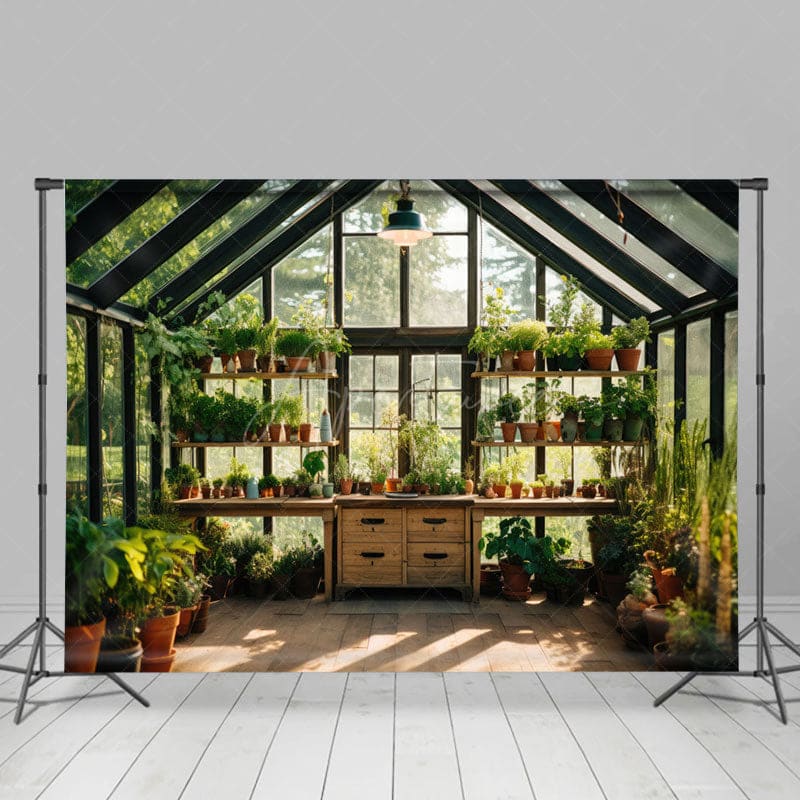 Aperturee - Aperturee Garden Glass Room Studio Spring Photography Backdrop
