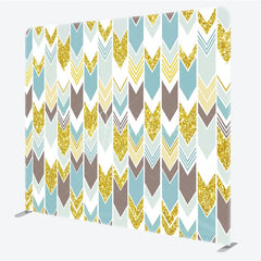 Aperturee - Aperturee Geometric Arrow Gold Glitter Double-Sided Tension Fabric Backdrop for Boho Birthday Party Photo Booth Decor