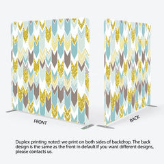 Aperturee - Aperturee Geometric Arrow Gold Glitter Double-Sided Tension Fabric Backdrop for Boho Birthday Party Photo Booth Decor