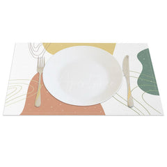 Aperturee - Aperturee Geometries Pattern Fine Art Boho Set of 4 Placemats