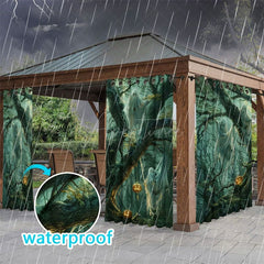 Aperturee - Aperturee Ghost Tree Night Waterproof Printed Outdoor Curtains