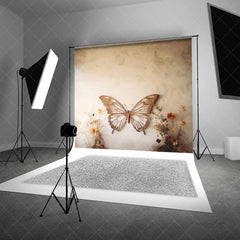 Aperturee - Aperturee Giant Wooden Butterfly Headboard Backdrop Boho Dried Flower Photography Background