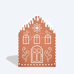 Aperturee - Aperturee Gingerbread House Barn Door Arch Backdrop Christmas Candy Themed Party Decor Holiday Photography Background