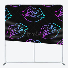 Aperturee - Aperturee Girl Power Neon Color Lips Black Party Backdrop Cover
