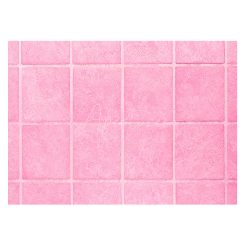 Aperturee - Aperturee Girls Party Pink Brick Wall Theme Rubber Floor Mat