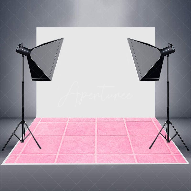Aperturee - Aperturee Girls Party Pink Brick Wall Theme Rubber Floor Mat
