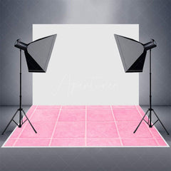 Aperturee - Aperturee Girls Party Pink Brick Wall Theme Rubber Floor Mat