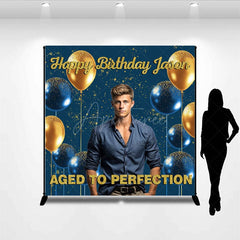 Aperturee - Aperturee Glitter Aged To Perfection Custom Birthday Backdrop