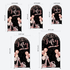 Aperturee - Aperturee Glitter Balloon High Heel Birthday Arch Backdrop