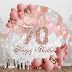 Aperturee - Aperturee Glitter Balloons Bokeh Circle 70th Birthday Backdrop