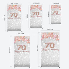 Aperturee - Aperturee Glitter Bokeh Balloons Happy Birthday Rectangle Backdrop