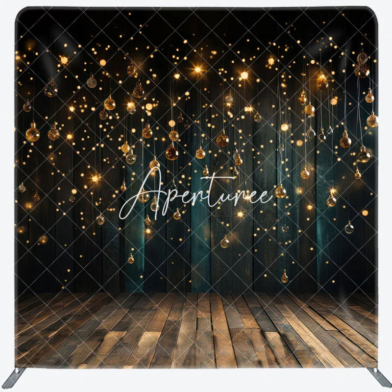 Aperturee - Aperturee Glitter Bokeh Lamp Bulb Black Christmas Backdrop