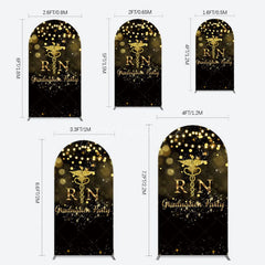 Aperturee - Aperturee Glitter Bokeh Nurse Graduation Party Arch Backdrop