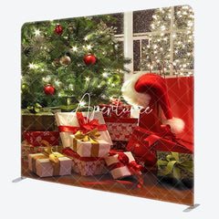 Aperturee - Aperturee Glitter Christmas Tree Gifts Pillow Case Backdrop