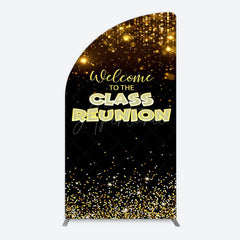 Aperturee - Aperturee Glitter Gold Class Reunion Anniversary Half Moon Arch Backdrop