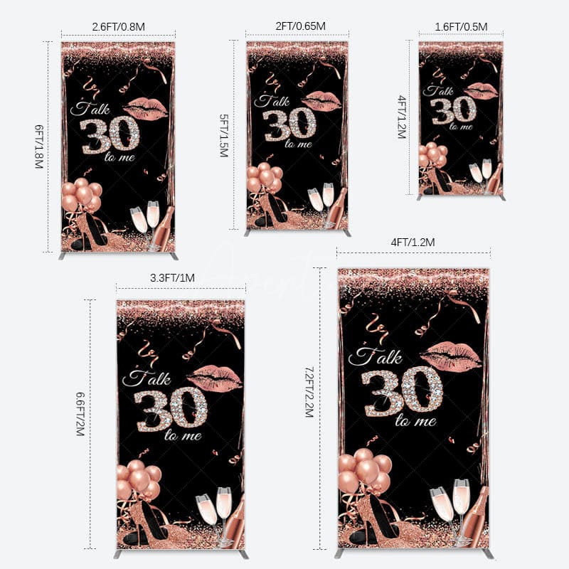 Aperturee - Aperturee Glitter High Heel Happy 30th Birthday Rectangle Backdrop
