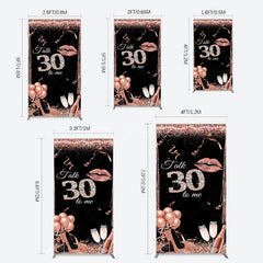 Aperturee - Aperturee Glitter High Heel Happy 30th Birthday Rectangle Backdrop
