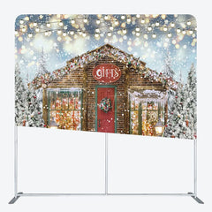 Aperturee - Aperturee Glitter Light Tree Gift Double-Sided Square Backdrop