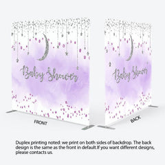 Aperturee - Aperturee Glitter Moon Baby Shower Square Tension Backdrop