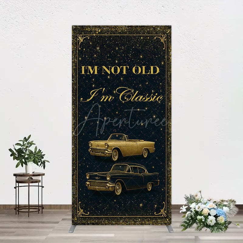 Aperturee - Aperturee Glitter Not Old But Classic Birthday Rectangle Backdrop