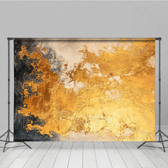 Aperturee - Aperturee Gold and Black Abstract Texture Photography Backdrop Luxurious Artistic Photo Studio Prop for Elegant Events