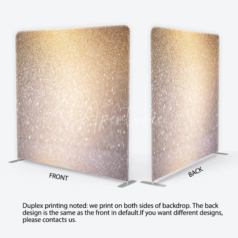 Aperturee - Aperturee Gold and Silver Glitter Bokeh Tension Fabric Backdrop Glamour Sparkle Photography Background