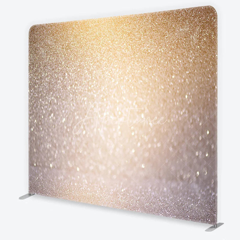 Aperturee - Aperturee Gold and Silver Glitter Bokeh Tension Fabric Backdrop Glamour Sparkle Photography Background
