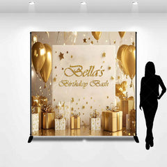 Aperturee - Aperturee Gold Balloon Celebration Custom Birthday Backdrop