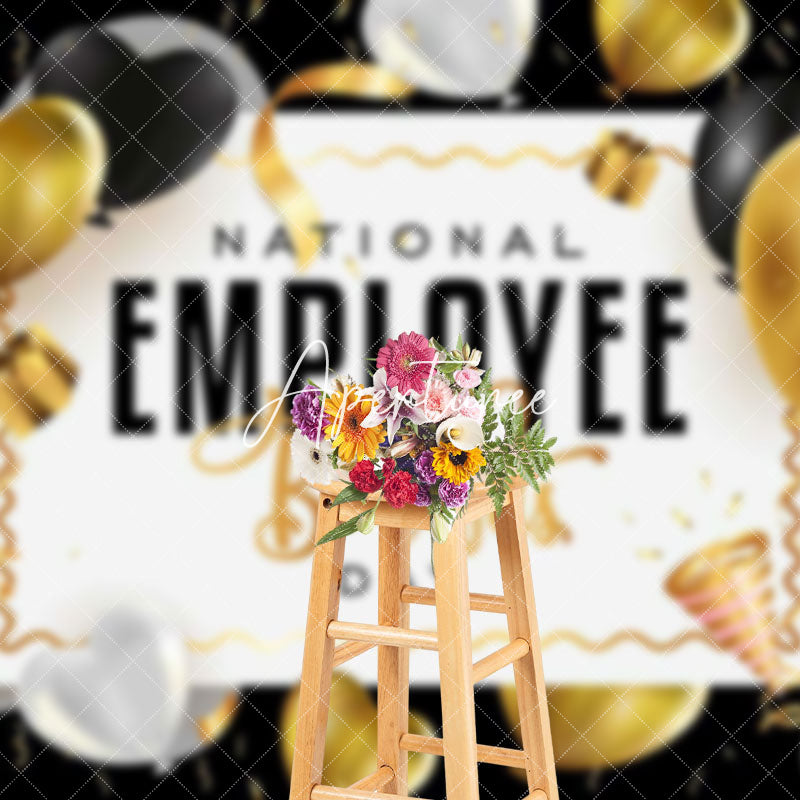 Aperturee - Aperturee Gold Balloon National Employee Benefits Day Backdrop