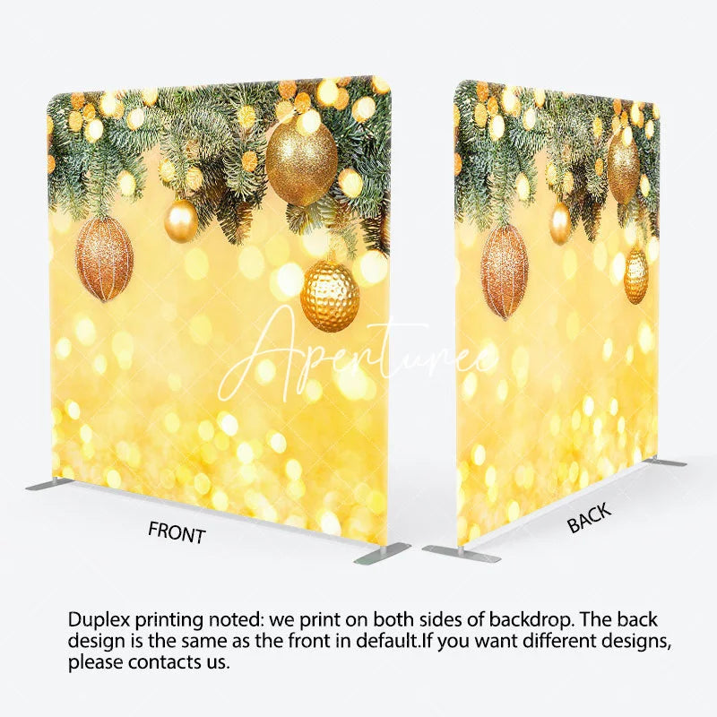 Aperturee - Aperturee Gold Bell Yellow Bokeh Christmas Pillow Case Backdrop