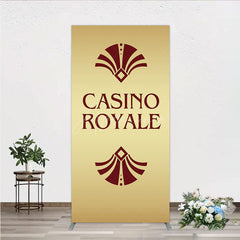 Aperturee - Aperturee Gold Casino Royale Inspired Rectangle Backdrop James Bond 007 Themed Party Decor Art Deco Adult Birthday
