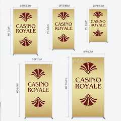 Aperturee - Aperturee Gold Casino Royale Inspired Rectangle Backdrop James Bond 007 Themed Party Decor Art Deco Adult Birthday