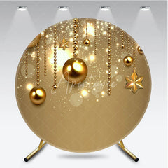 Aperturee - Aperturee Gold Ornament Sparkle Round Backdrop Luxury Christmas Bokeh Photography Background
