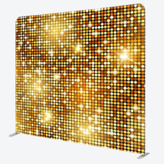 Aperturee - Aperturee Gold Sequins Sparkle Party Tension Fabric Backdrop